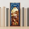 3D Puzzle Ahşap Minyatür Maket Kiti DIY Kendin Yap Retro Kitap Evi Işıklı 223 Parça