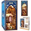 3D Puzzle Ahşap Minyatür Maket Kiti DIY Kendin Yap Retro Kitap Evi Işıklı 223 Parça