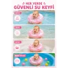 Bebek Yüzme Boyun Simidi - Güvenli Çift Tokalı Bebek Deniz & Havuz Simidi - Pembe Tavşan Figürlü NR002