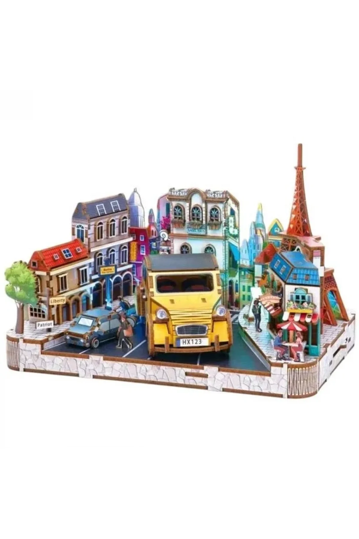 3D Puzzle Ahşap Minyatür Maket Kiti DIY Kendin Yap Citroen Işıklı 222 Parça