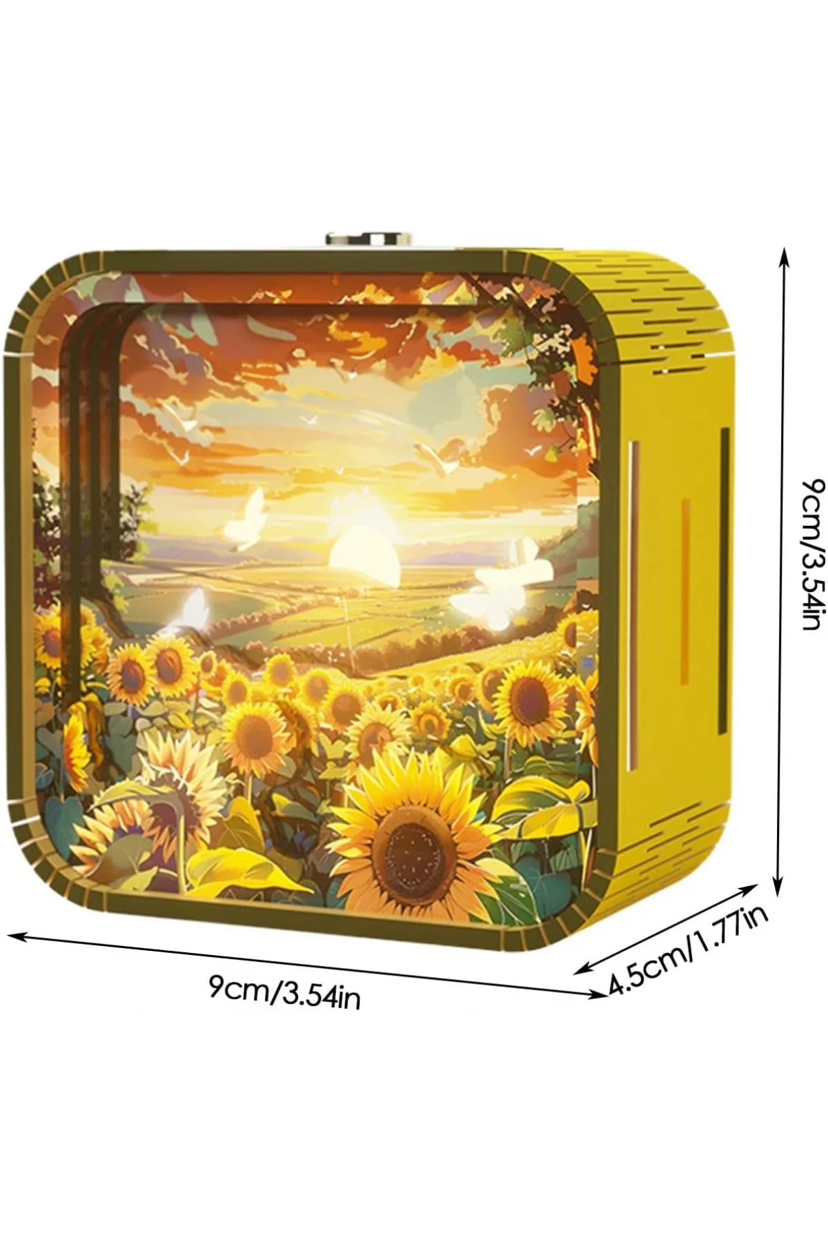 3D Puzzle Ahşap Minyatür Maket Kiti DIY Kendin Yap Gece Lambası Ayçiçeği 12 Parça