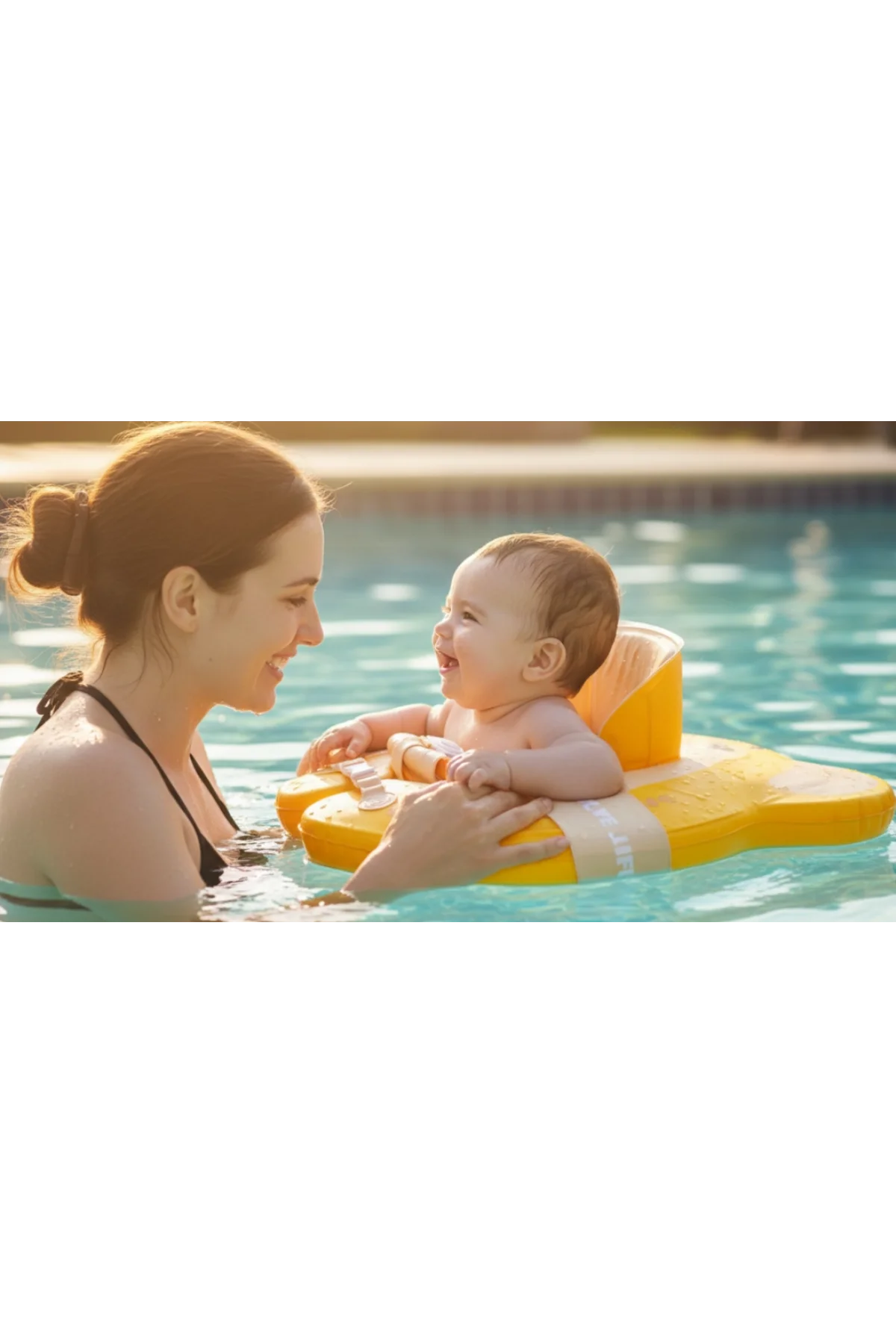 Bebek Yüzme Simidi 2si 1 Arada- İç Haznesi Çıkabilir, Güvenli ,Yeni Model- Ayıcık Desenli Sarı