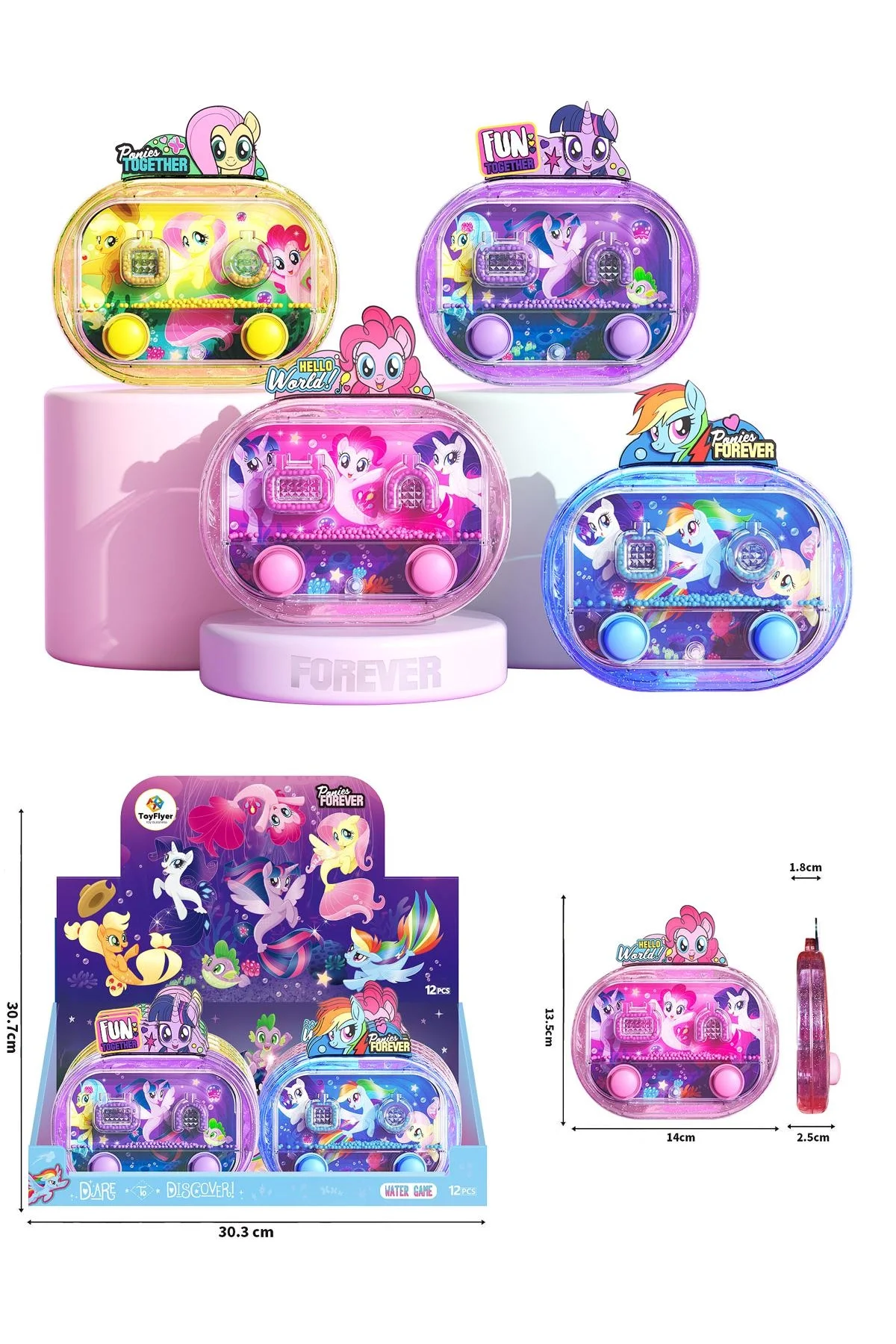 My Little Pony Lisanslı Suda Halka Köpük Geçirme Oyunu Nostaljik Sulu Oyun Stres Oyuncağı
