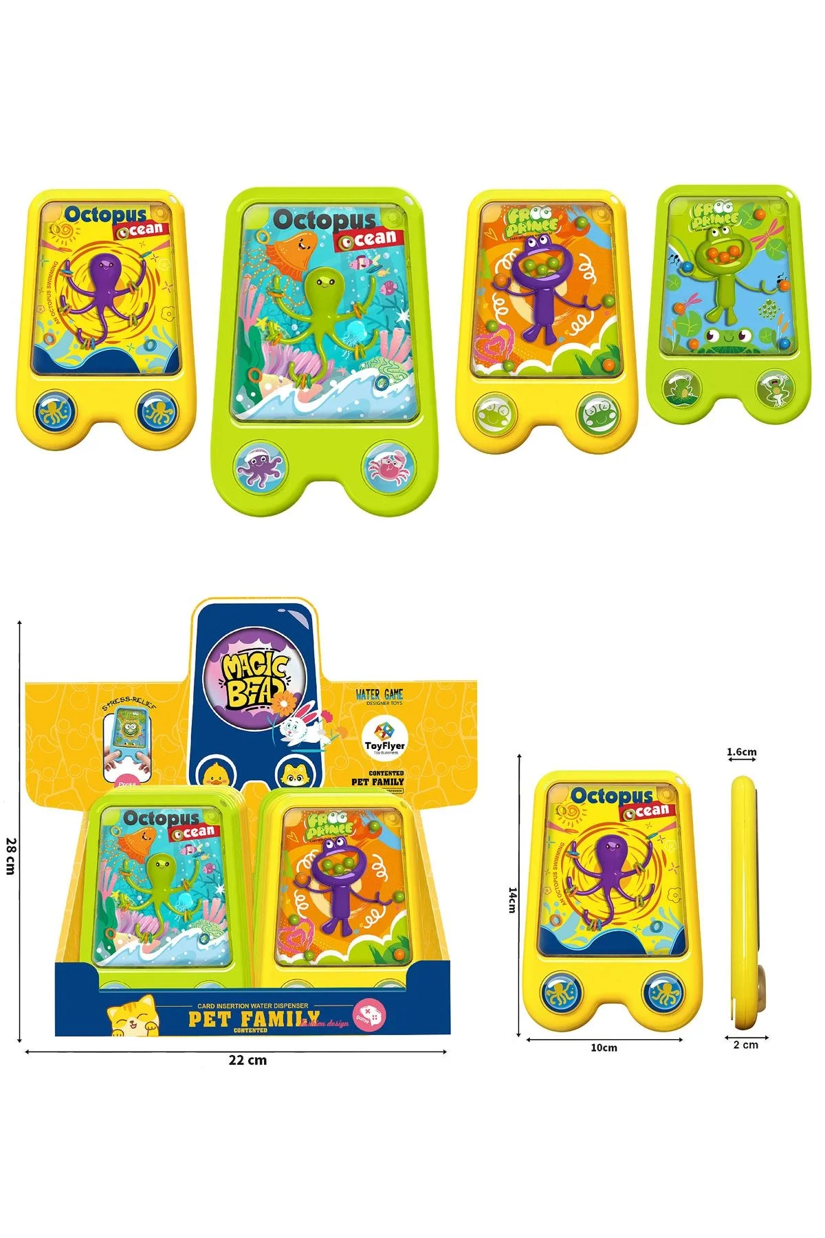 ToyFlyer Sulu Oyun Konsolu Duyusal Gelişim Destekli Nostaljik El Atarisi Suda Halka Geçirme Oyunu