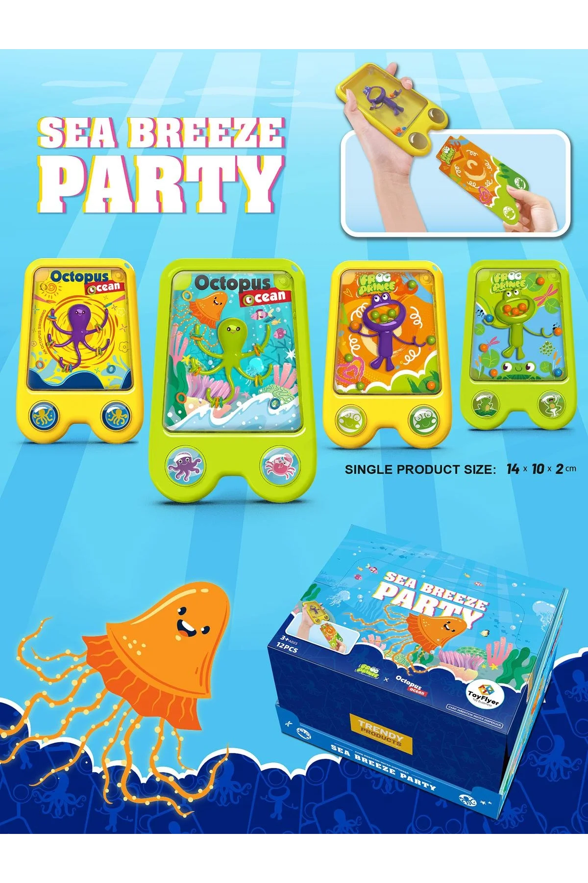 ToyFlyer Sulu Oyun Konsolu Duyusal Gelişim Destekli Nostaljik El Atarisi Suda Halka Geçirme Oyunu
