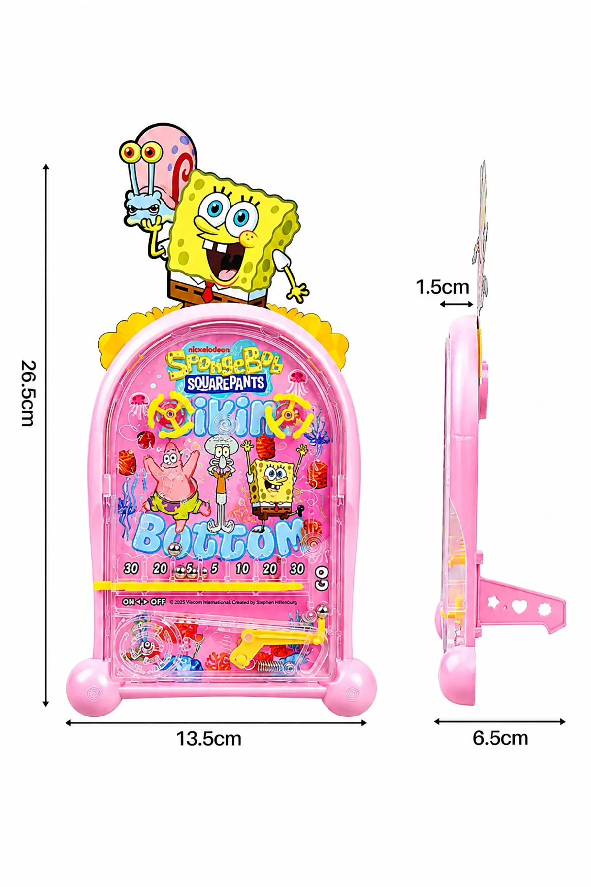 Pinball Sunger Bob Eğitici Oyuncak Retro Eğitici Oyuncak Pembe