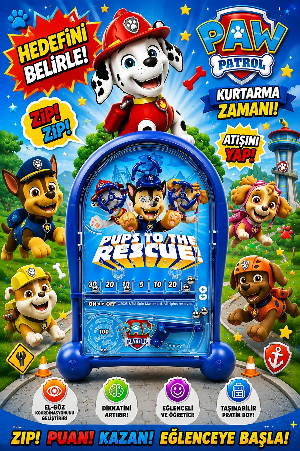 PinBall Paw Patrol Eğitici Retro Eğitici Oyuncak Lacivert