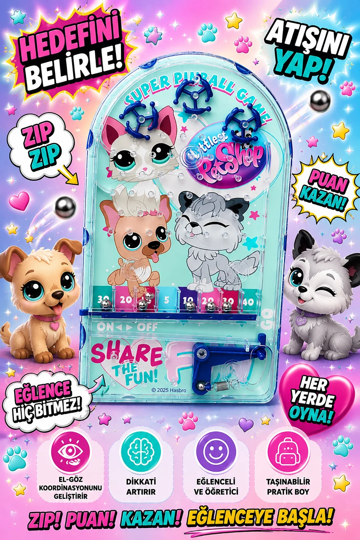 PinBall Littlest Pet Shop Eğitici Retro Oyuncak Kedi