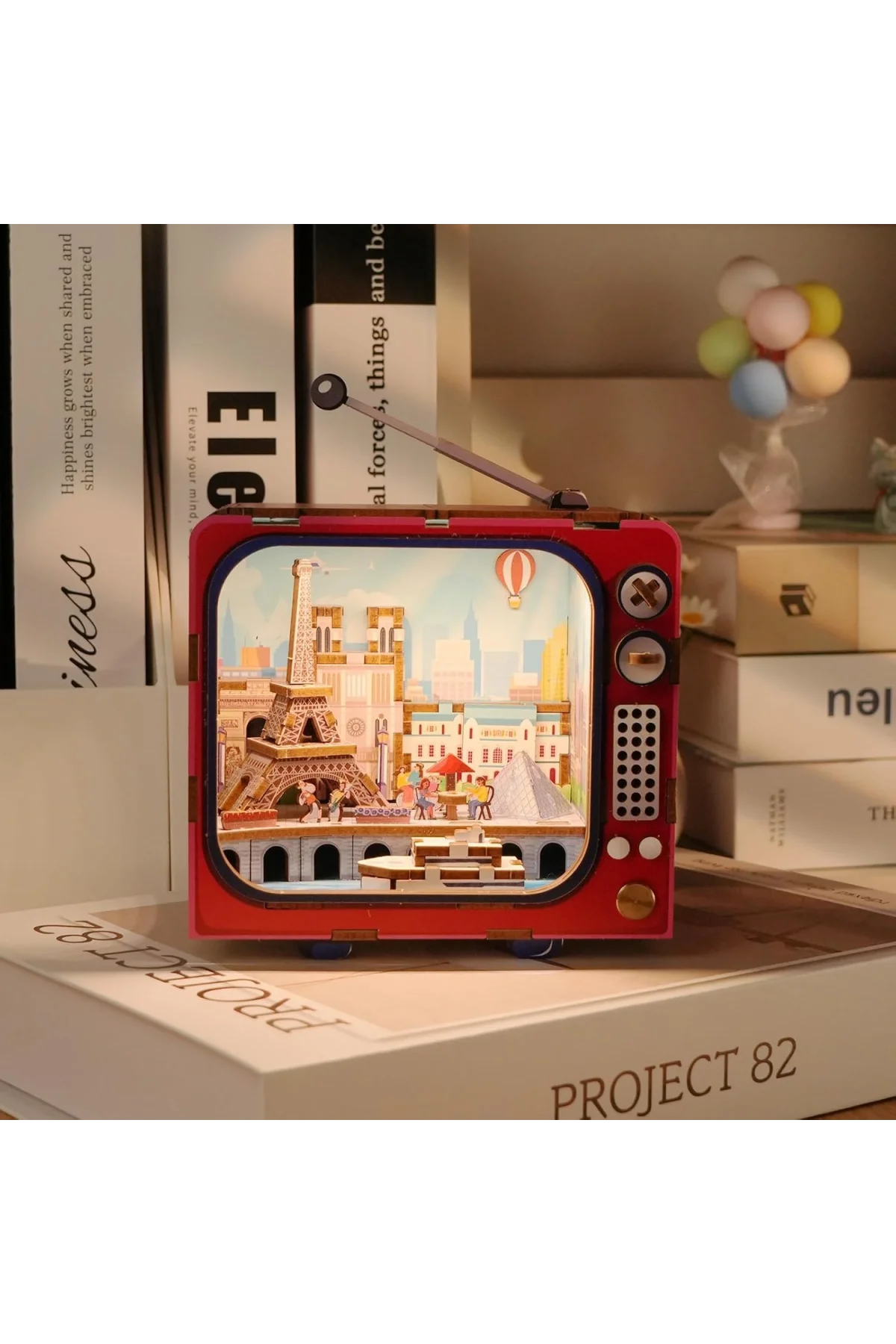 3D Puzzle Ahşap Minyatür Maket Kiti DIY Kendin Yap Paris 124 Parça Işıklı