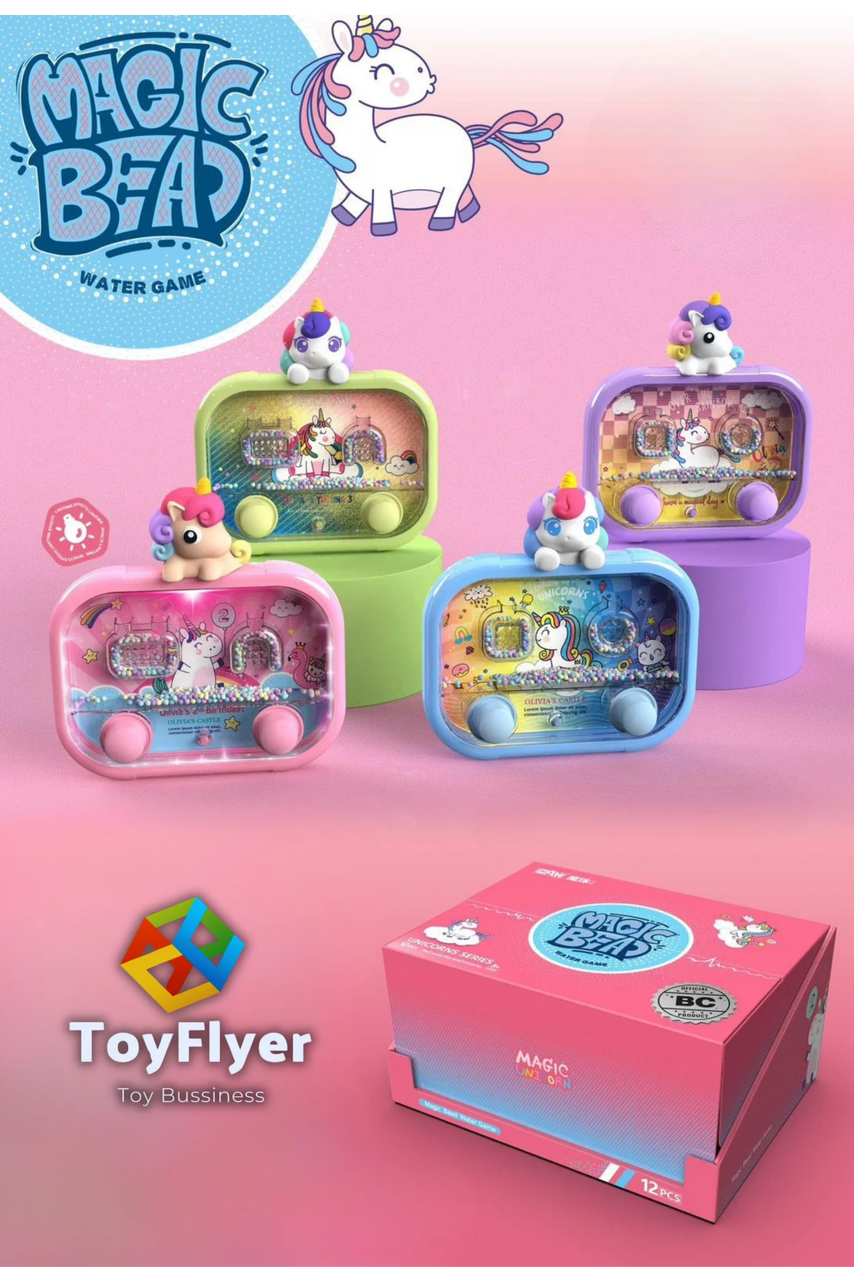 Su Oyunu (Water Game) Çocuklar İçin – Eğlenceli Halka Geçirme Işıklı Unicorn Modelleri
