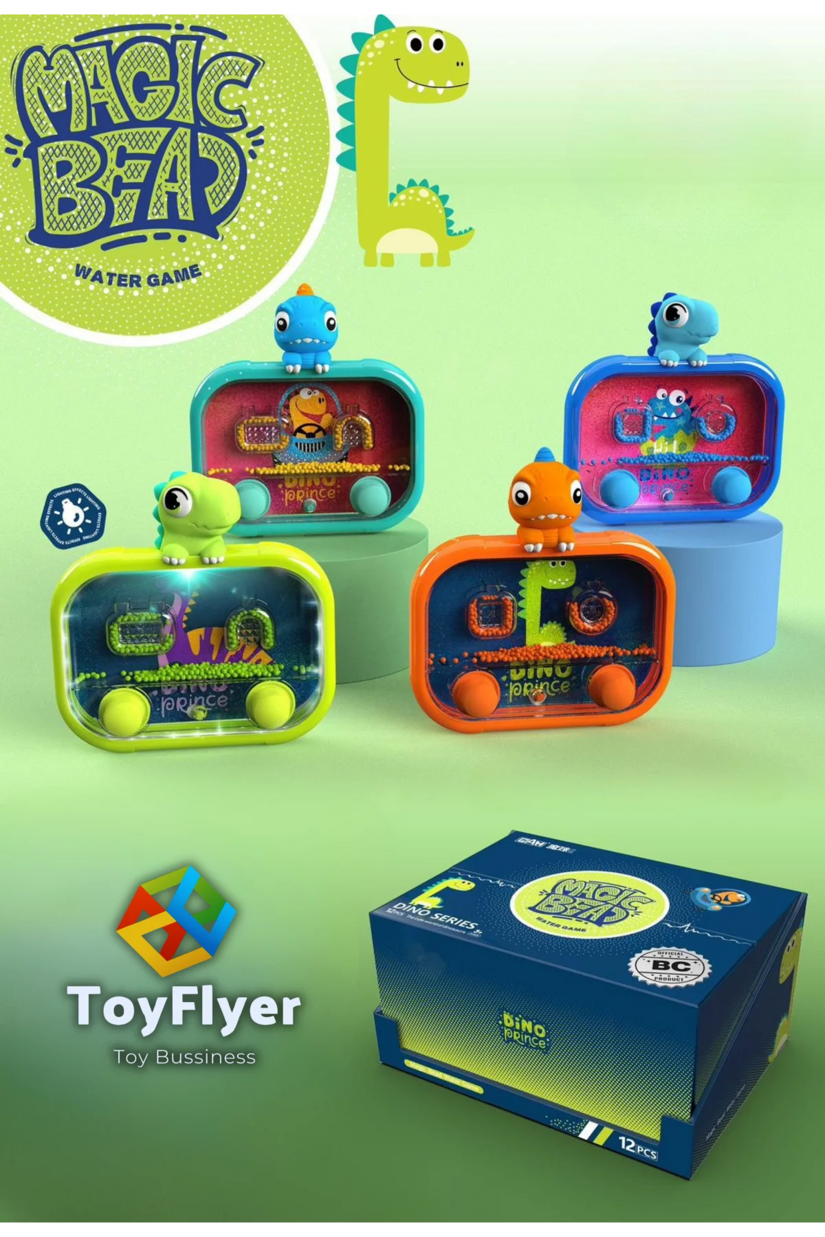 Su Oyunu (Water Game) Çocuklar İçin – Eğlenceli Halka Geçirme Işıklı Dinazor Modelleri