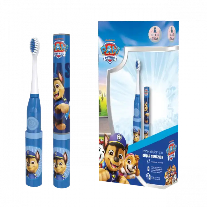 Çocuk Diş Fırçası - Paw Patrol Lisanslı Pilli Diş Fırçası Eğitici 3+