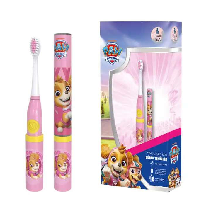 Çocuk Diş Fırçası - Paw Patrol (Skye) Lisanslı Pilli Diş Fırçası Eğitici 3+