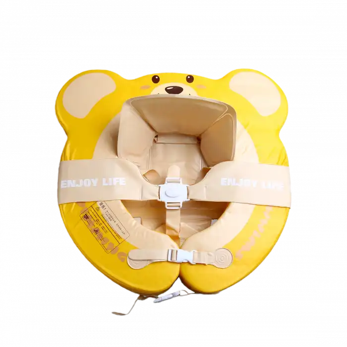 Bebek Yüzme Simidi 2si 1 Arada- İç Haznesi Çıkabilir, Güvenli ,Yeni Model- Ayıcık Desenli Sarı
