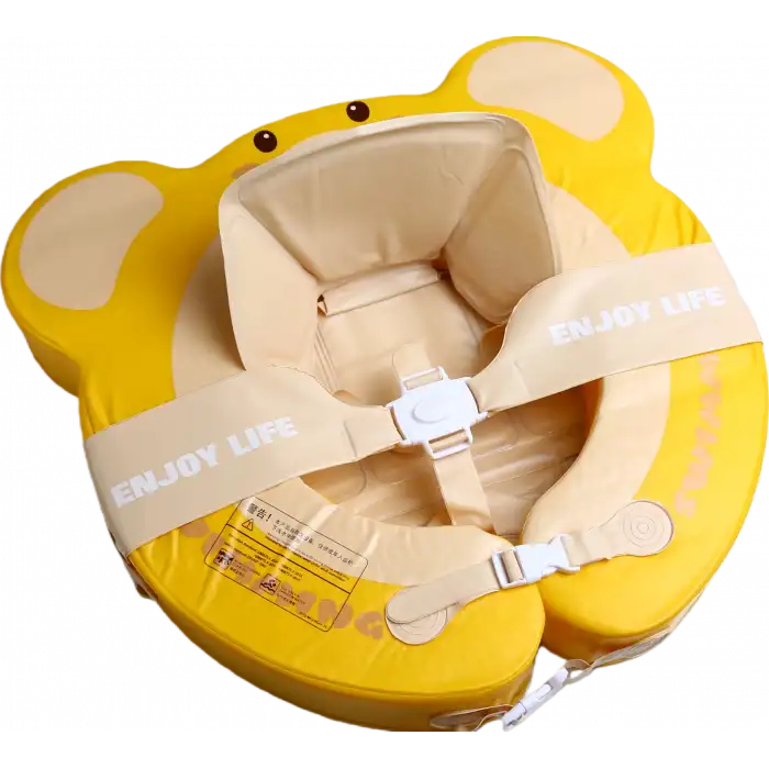 Bebek Yüzme Simidi 2si 1 Arada- İç Haznesi Çıkabilir, Güvenli ,Yeni Model- Ayıcık Desenli Sarı
