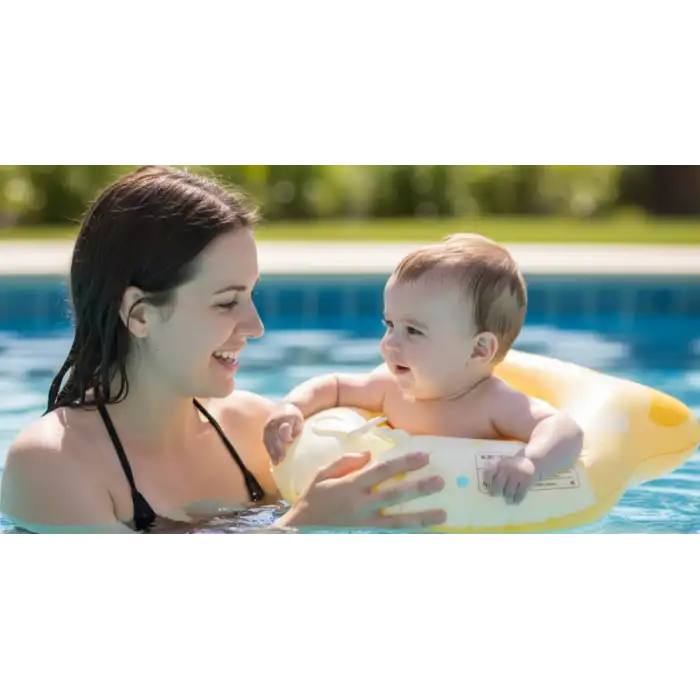 Bebek Boyunluk Can Simidi - Şişme Ayıcık Sarı - 0-18 Ay Güvenli Yüzme Yardımcısı