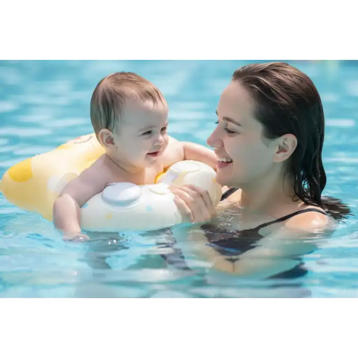 Bebek Boyunluk Can Simidi - Şişme Ayıcık Sarı - 0-18 Ay Güvenli Yüzme Yardımcısı