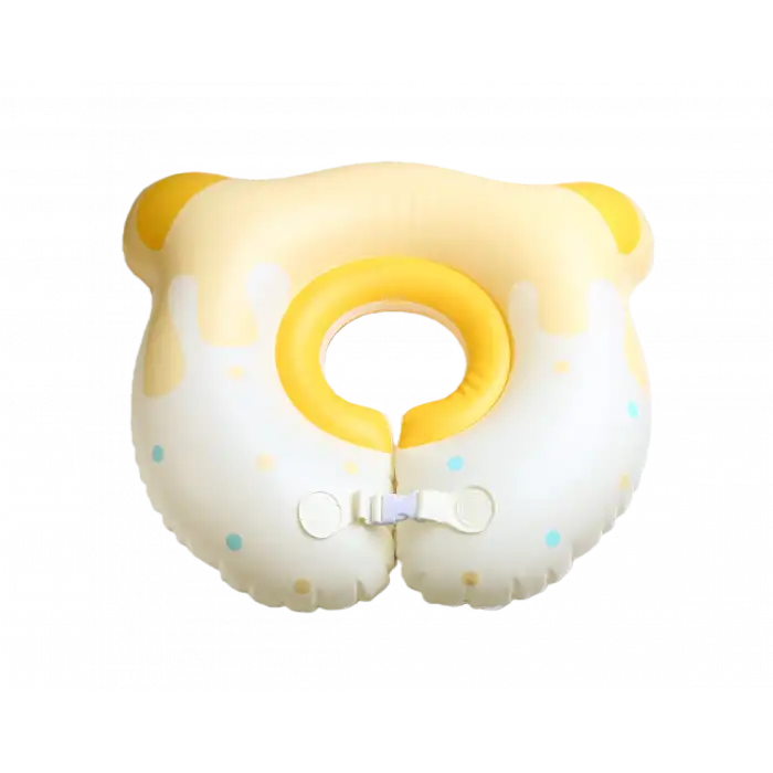 Bebek Boyunluk Can Simidi - Şişme Ayıcık Sarı - 0-18 Ay Güvenli Yüzme Yardımcısı