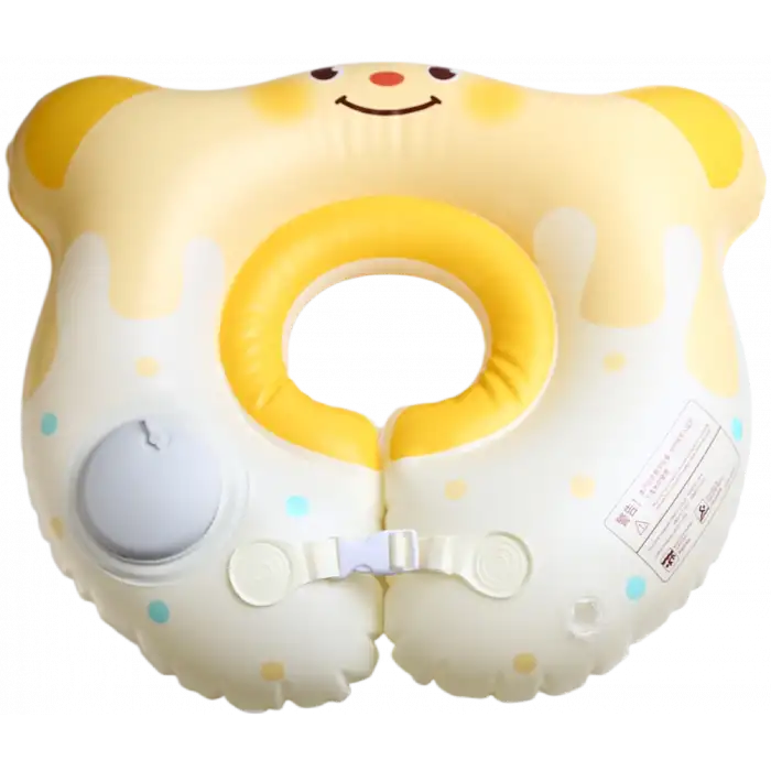 Bebek Boyunluk Can Simidi - Şişme Ayıcık Sarı - 0-18 Ay Güvenli Yüzme Yardımcısı
