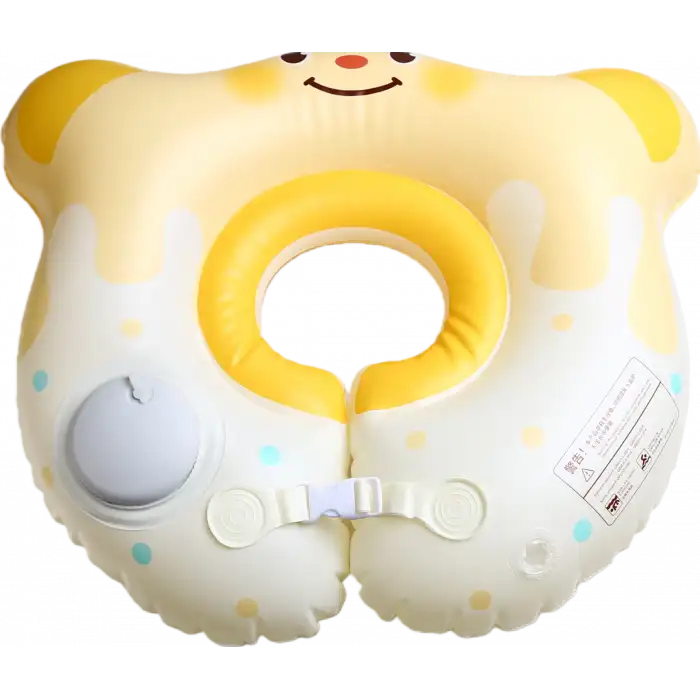 Bebek Boyunluk Can Simidi - Şişme Ayıcık Sarı - 0-18 Ay Güvenli Yüzme Yardımcısı