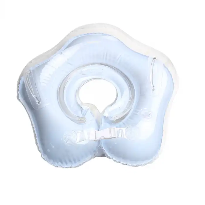 Bebek Boyun Simidi Ayıcık Figürlü Şeffaf Çift Emniyet Kilitli Mavi