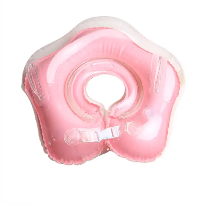 Bebek Yüzme Simidi - Güvenli Çift Tokalı Bebek Deniz & Havuz Simidi - Pembe Tavşan Figürlü