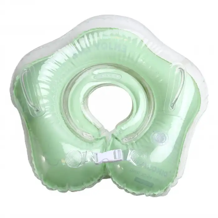 Bebek Simidi Çift Emniyet Kilitli Dinosaur Yüzme Simidi, Anti-Panik Bebek Havuz & Deniz Simidi (Yeşil)