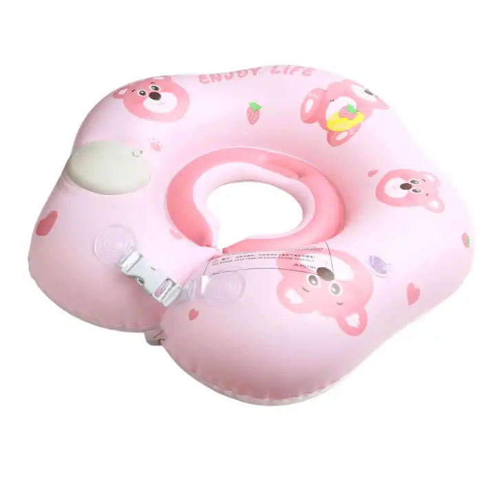 Bebek Boyun Simidi Pompa Gerektirmeyen 0-12 Ay Yüzme Simidi, Çift Tokalı Emniyet Kilitli