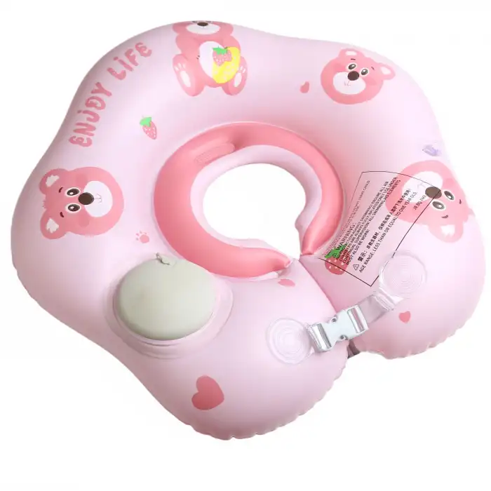 Bebek Boyun Simidi Pompa Gerektirmeyen 0-12 Ay Yüzme Simidi, Çift Tokalı Emniyet Kilitli