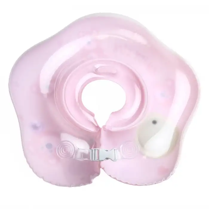 Bebek Boyun Simidi Pompa Gerektirmeyen 0-12 Ay Yüzme Simidi, Çift Tokalı Emniyet Kilitli