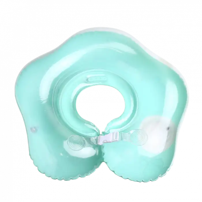 Kendinden Pompalı Bebek Yüzme Simidi - Pompa Gerektirmeyen Yeni Nesil 0-12 Ay Bebek Simidi, Çift Emniyet Tokalı Güvenli Tasarım (Dinozor Yeşil)