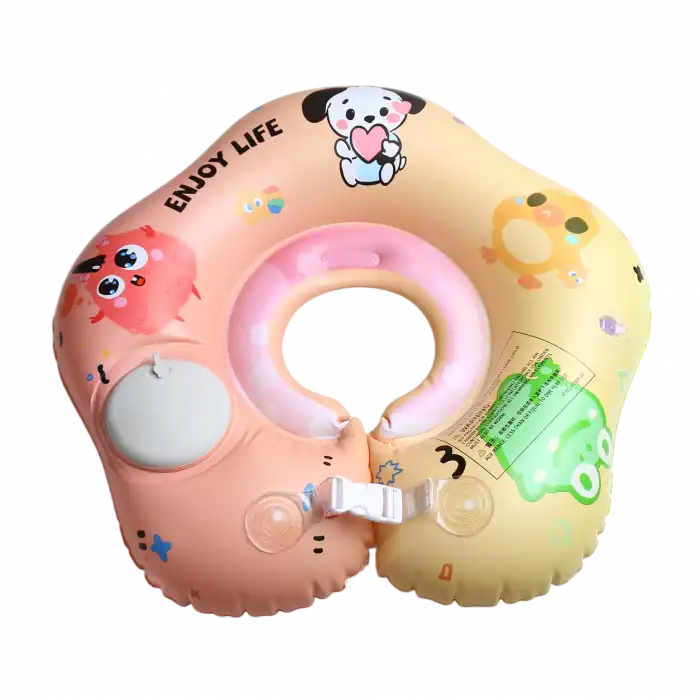 Bebek Yüzme Boyun Simidi Pompa Gerektirmeyen 0-1 Yaş Çift Emniyet Kilitli Ayarlanabilir Simit
