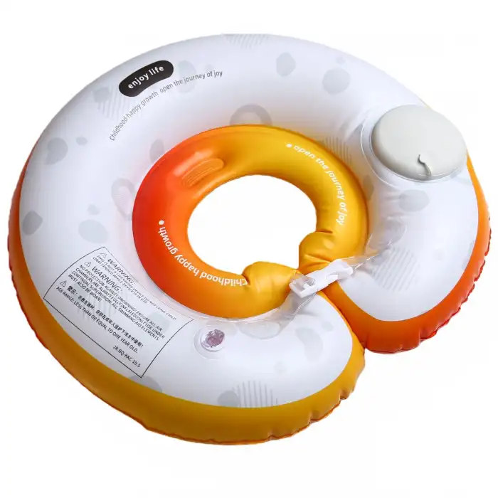Bebek Yüzme Simidi Pompa Gerektirmeyen 0-1 Yaş Çift Emniyet Kilitli Turuncu Simit