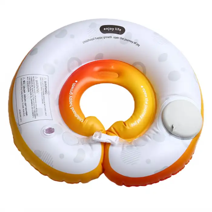 Bebek Yüzme Simidi Pompa Gerektirmeyen 0-1 Yaş Çift Emniyet Kilitli Turuncu Simit