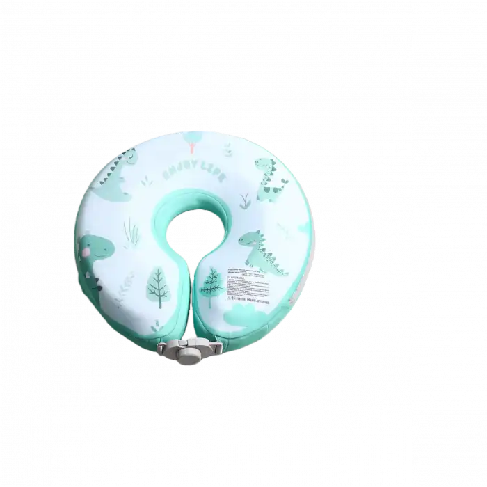 İçi Süngerli Bebek Yüzme Simidi Şişirme Gerektirmeyen Patlamaz 0-1 Yaş Çift Emniyetli Yeşil Dino Simit