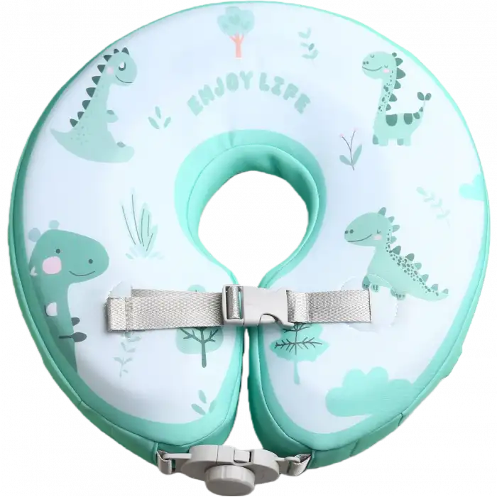 İçi Süngerli Bebek Yüzme Simidi Şişirme Gerektirmeyen Patlamaz 0-1 Yaş Çift Emniyetli Yeşil Dino Simit