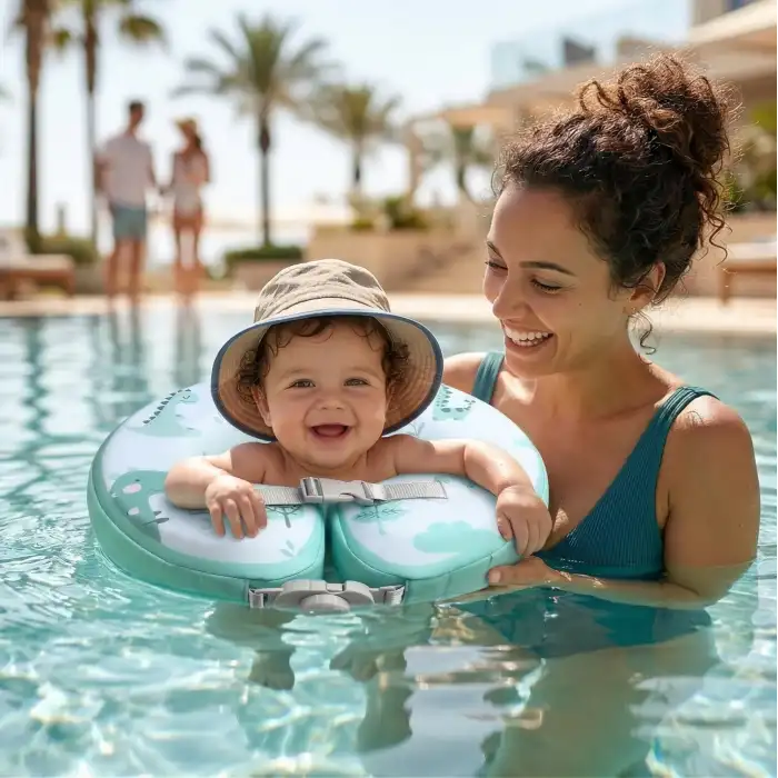 İçi Süngerli Bebek Yüzme Simidi Şişirme Gerektirmeyen Patlamaz 0-1 Yaş Çift Emniyetli Yeşil Dino Simit