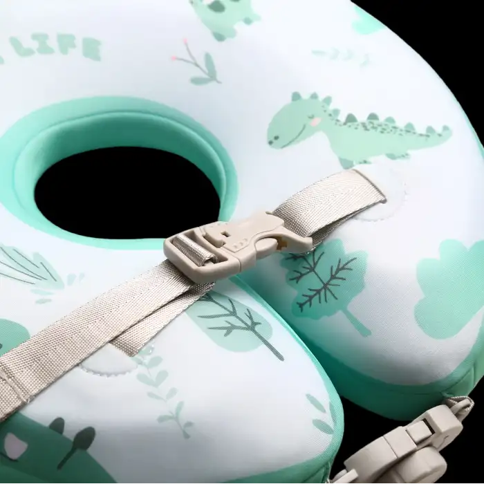 İçi Süngerli Bebek Yüzme Simidi Şişirme Gerektirmeyen Patlamaz 0-1 Yaş Çift Emniyetli Yeşil Dino Simit