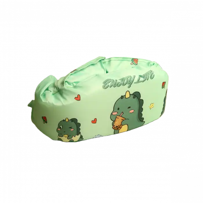 Çocuk Kollu Can Yeleği Emniyet Kilitli Gövde Destekli Yüzme Yardımcısı Dinozor Desenli