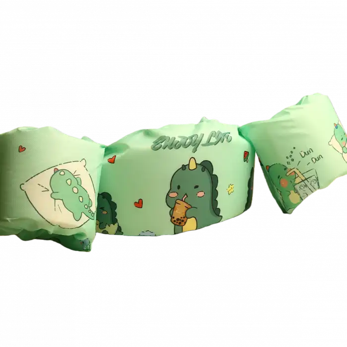 Çocuk Kollu Can Yeleği Emniyet Kilitli Gövde Destekli Yüzme Yardımcısı Dinozor Desenli