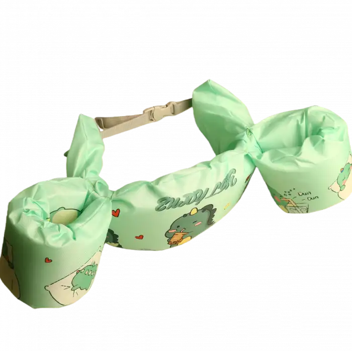 Çocuk Kollu Can Yeleği Emniyet Kilitli Gövde Destekli Yüzme Yardımcısı Dinozor Desenli