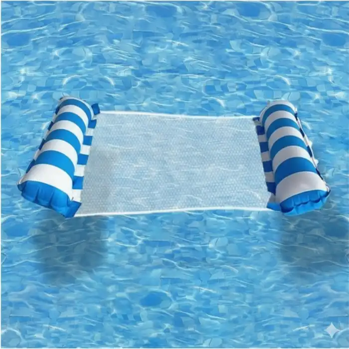 Hava Yastıklı Fileli Şişme Havuz Koltuğu 4ü 1 Arada Deniz Ve Havuz Yatağı Mavi