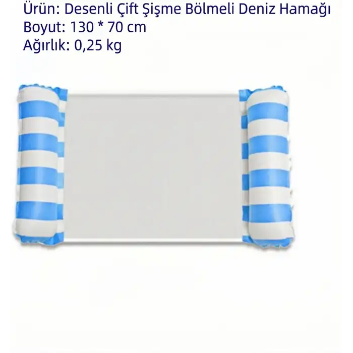 Hava Yastıklı Fileli Şişme Havuz Koltuğu 4ü 1 Arada Deniz Ve Havuz Yatağı Mavi