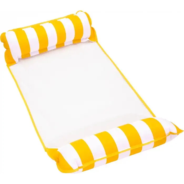 Hava Yastıklı Fileli Şişme Havuz Koltuğu 4ü 1 Arada Deniz ve Havuz Yatağı Sarı