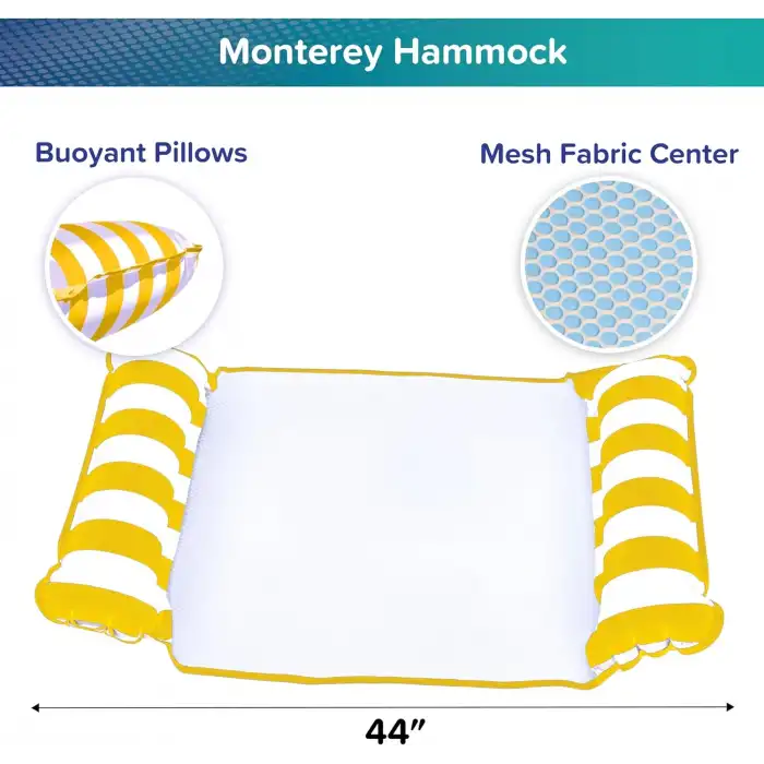 Hava Yastıklı Fileli Şişme Havuz Koltuğu 4ü 1 Arada Deniz ve Havuz Yatağı Sarı