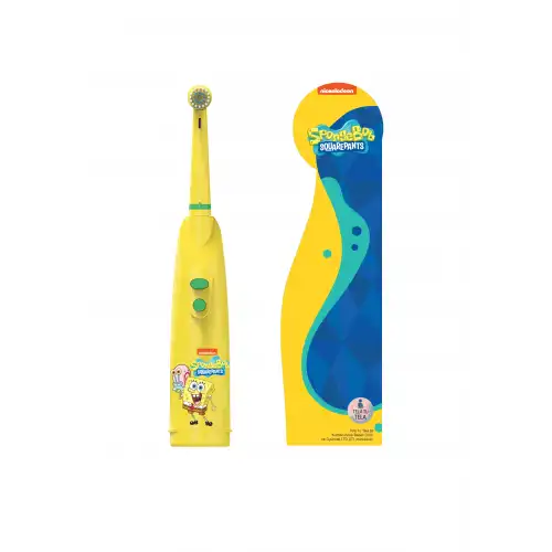 Çocuk Diş Fırçası - Sünger Bob (SpongeBob) Lisanslı Çift Tuşlu Pilli Diş Fırçası - Tela Tu Tela