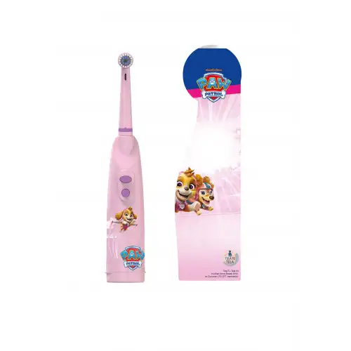 Çocuk Diş Fırçası - Paw Patrol Skye Lisanslı Çift Tuşlu Pilli Diş Fırçası - Tela Tu Tela