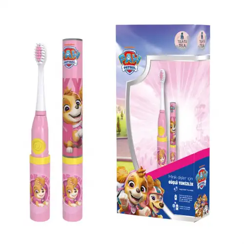 Çocuk Diş Fırçası - Paw Patrol (Skye) Lisanslı Pilli Diş Fırçası Eğitici 3+