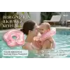 Bebek Yüzme Simidi - Güvenli Çift Tokalı Bebek Deniz & Havuz Simidi - Pembe Tavşan Figürlü