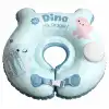 Bebek Yüzme Simidi Bas Şişir Pratik 0-1 Yaş Çift Emniyet Kilitli Mavi Dino Simit